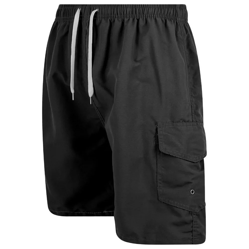 Men Swimming Trunks 3 Pockets Swim Cargo Shorts Suit Beach Surf Board, NWT